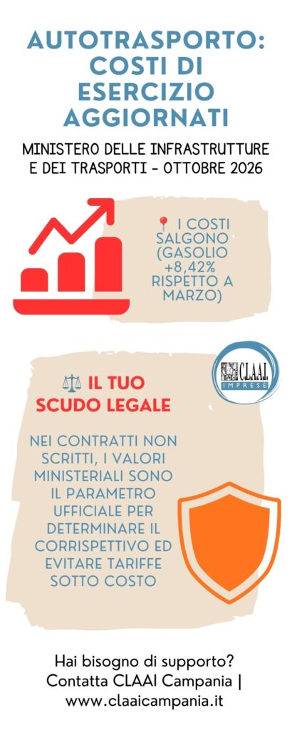 Infografica autotrasportatori valori energetici aggiornati